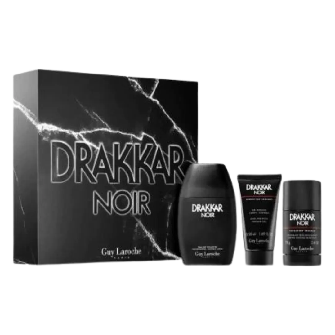 Guy Laroche Drakkar Noir Eau De Toilette Men's Gift Set - 3Pcs - Medaid