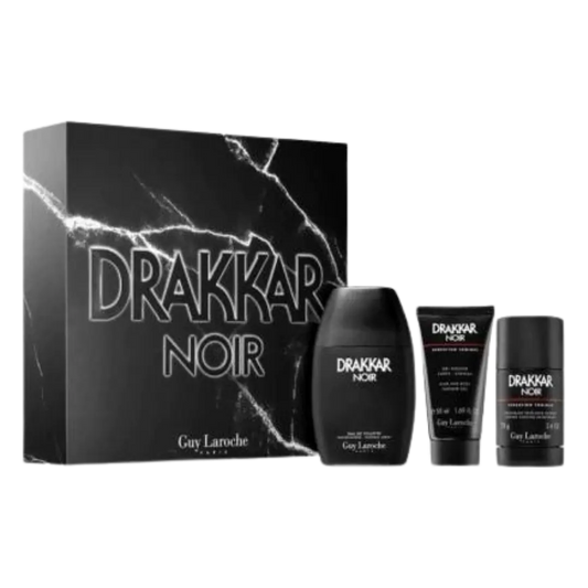 Guy Laroche Drakkar Noir Eau De Toilette Men's Gift Set - 3Pcs - Medaid