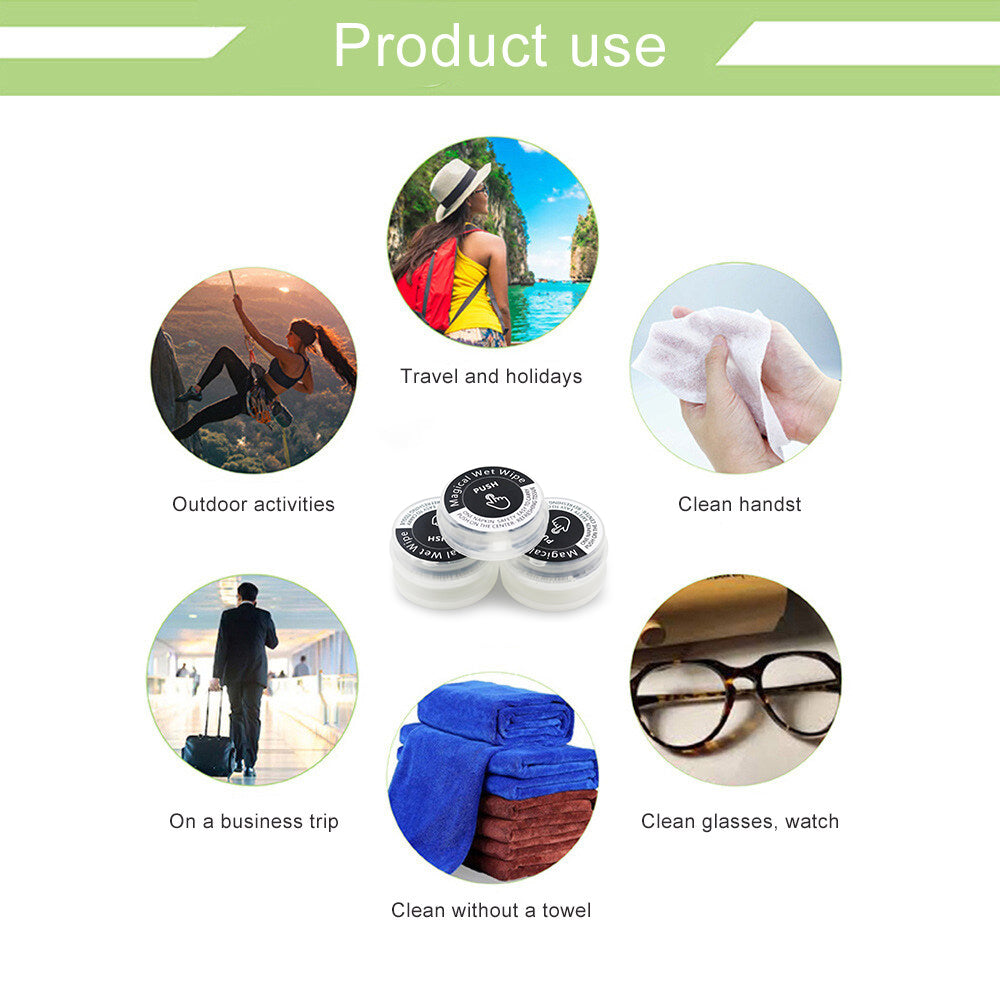 Compressed Wet Wipes, Portable wet wipes - Medaid International