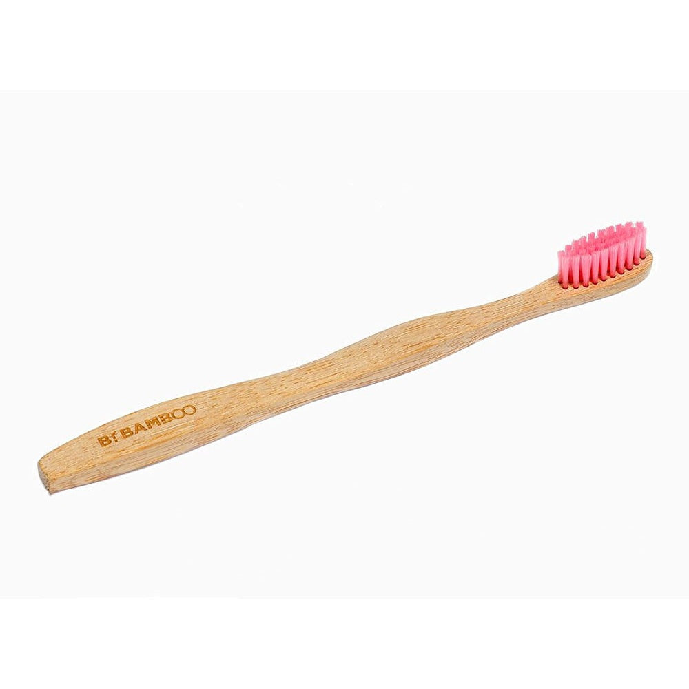 Toothbrush Bamboo Toothbrush - Soft - Pink Bristles - Medaid