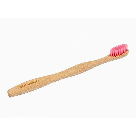 Toothbrush Bamboo Toothbrush - Soft - Pink Bristles - Medaid