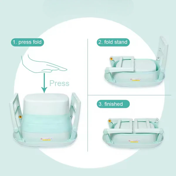 Foldable Baby Bath Tub with Bath Seat and Non-Slip Holder for Safety - Medaid International