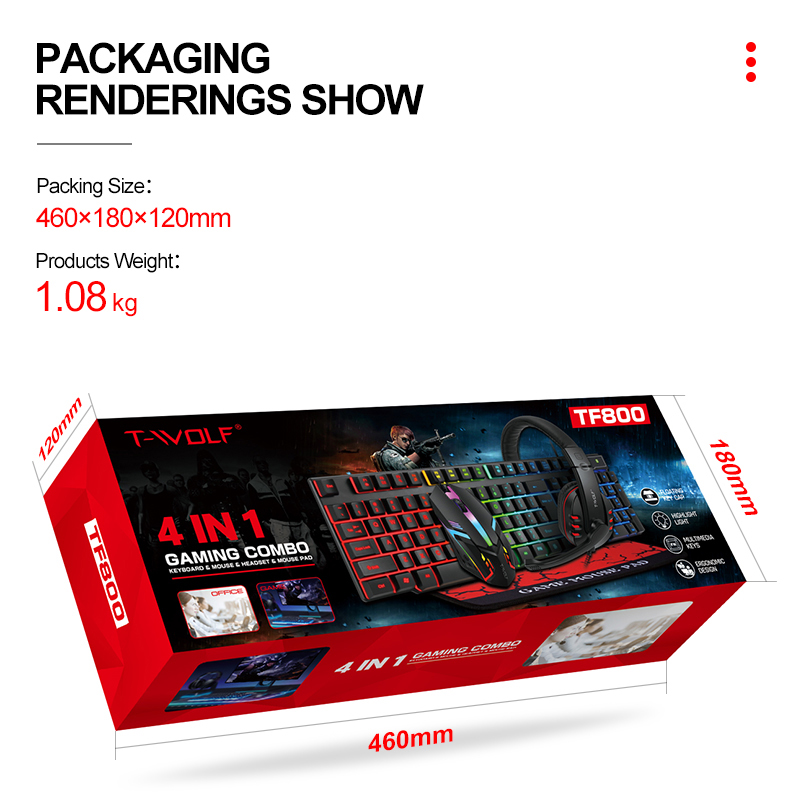 4 in 1 Gaming Combo ( Keyboard - headset - mousepad - mouse ) - Medaid International