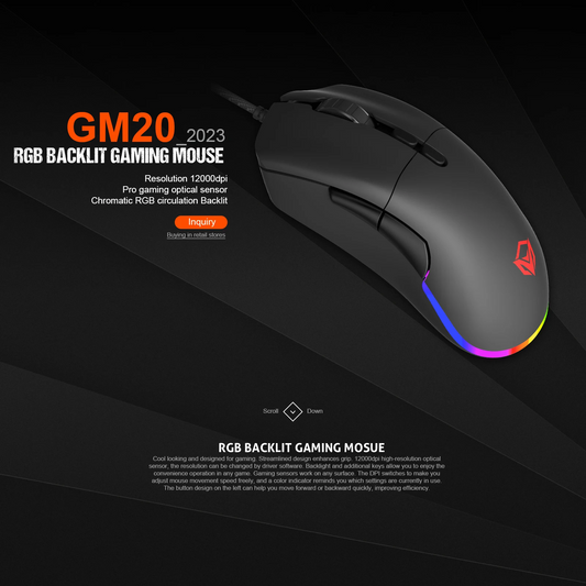 MEETION GM20 Optical Silent Wired Gaming Mouse - Medaid International
