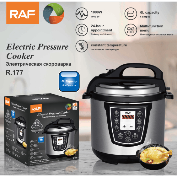 RAF Kitchen Cooking 6L Large Capacity Electrical Pressure Rice Cooker R177 - Medaid International