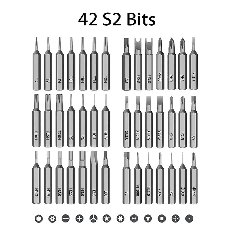 46-in-1 S2 Steel Magnetic Screwdriver Tool Kit - Medaid International