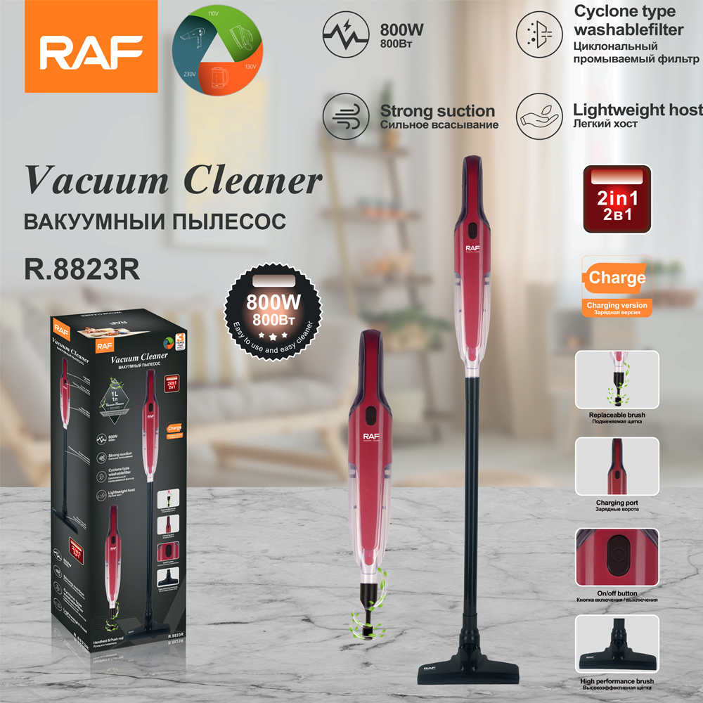 RAF Cordless Vacuum Cleaner Lightweight Removable Battery Powerful Suction Rechargeable for Floor R8823R - Medaid International