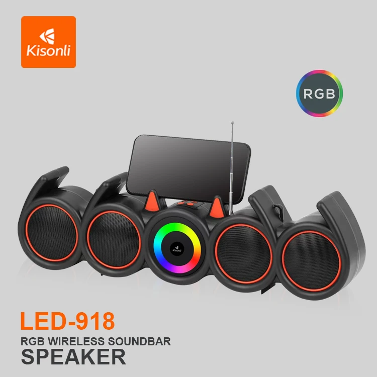 Kisonli Soundbar Bluetooth RGB Speaker With Dynamic RGB Lighting LED-918 - Medaid International