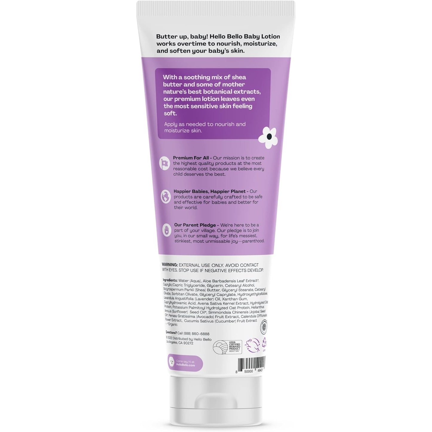 Hello Bello Premium Baby Lotion I Vegan and Cruelty-Free Moisturising Non-Greasy Lotion for Babies and Children I Soft Lavender Scent 8.5 FL oz - Medaid - Lebanon