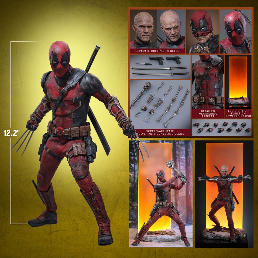 Marvel Deadpool Batling Version Action Figure 1/6 Scale By Hot Toys - Medaid International
