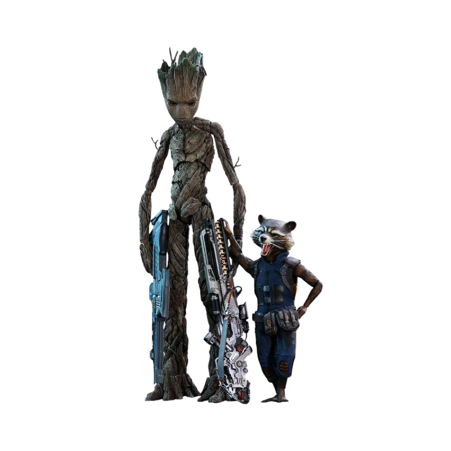 Movie Masterpiece Groot & Rocket 1/6 Scale Action Figure By Hot Toys - Medaid International