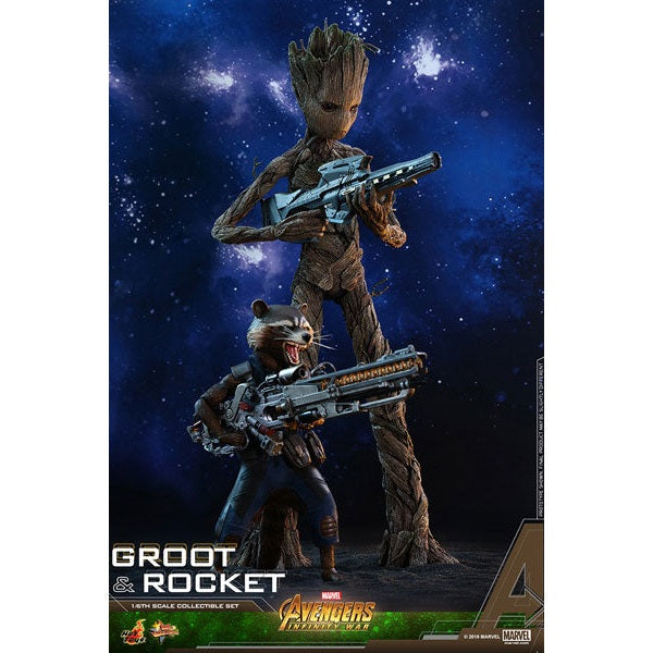 Movie Masterpiece Groot & Rocket 1/6 Scale Action Figure By Hot Toys - Medaid International