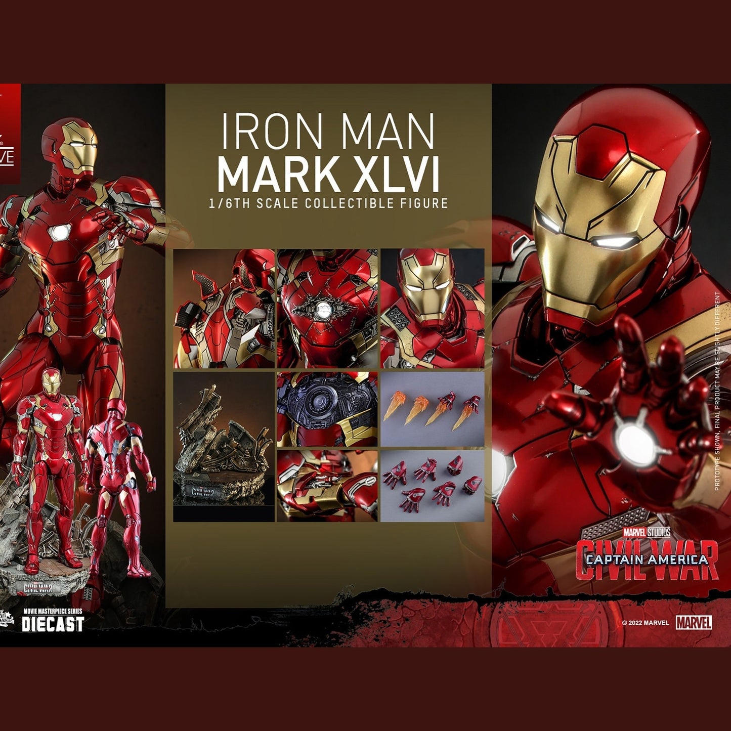 Iron Man Mark XLVI -Civil War- Action Figure By Hot Toys - Medaid International
