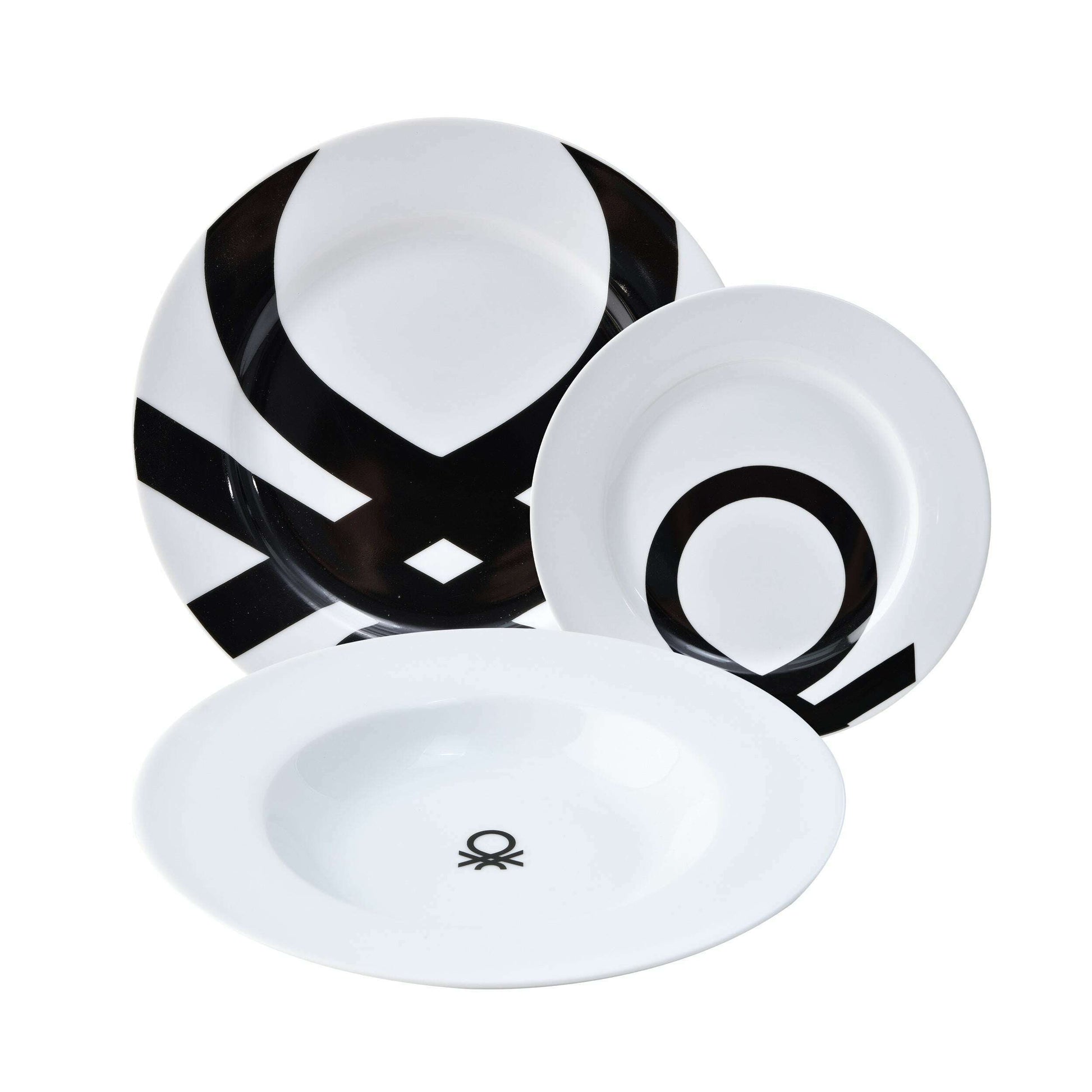 Black&White Collection, Set of 18 Pieces Dinner Set - Medaid International