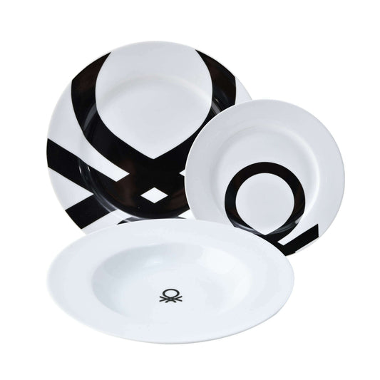 Black&White Collection, Set of 18 Pieces Dinner Set - Medaid International