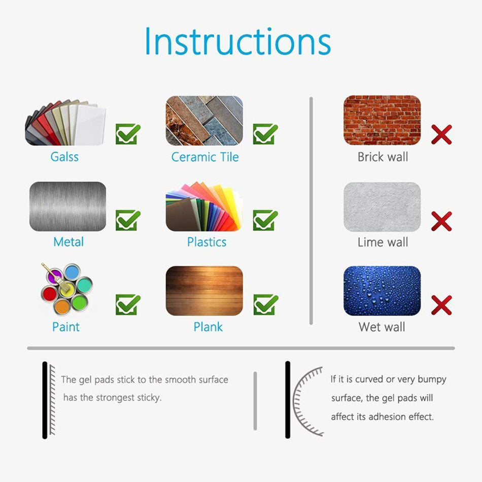 Gel Pad Phone Holder (2 pieces), Nano Rubber Pads, Universal Sticky Gel Pads Car Mount Cell Phone Holder - Medaid International