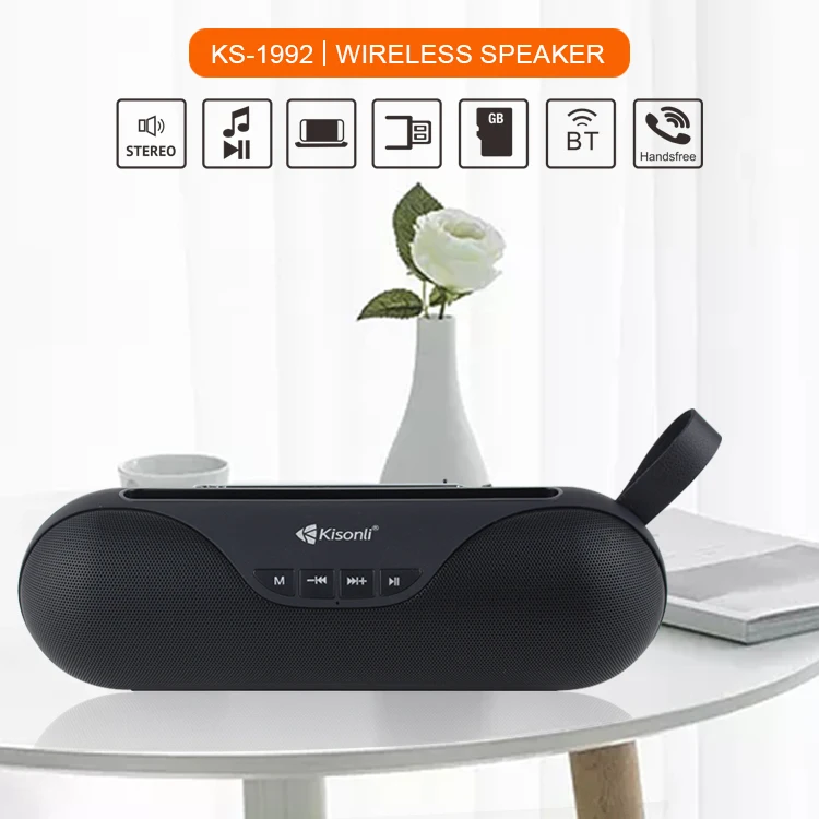 Kisonli KS1992 Wireless Bluetooth Loud Speaker USB, SD, FM, Black - Medaid International