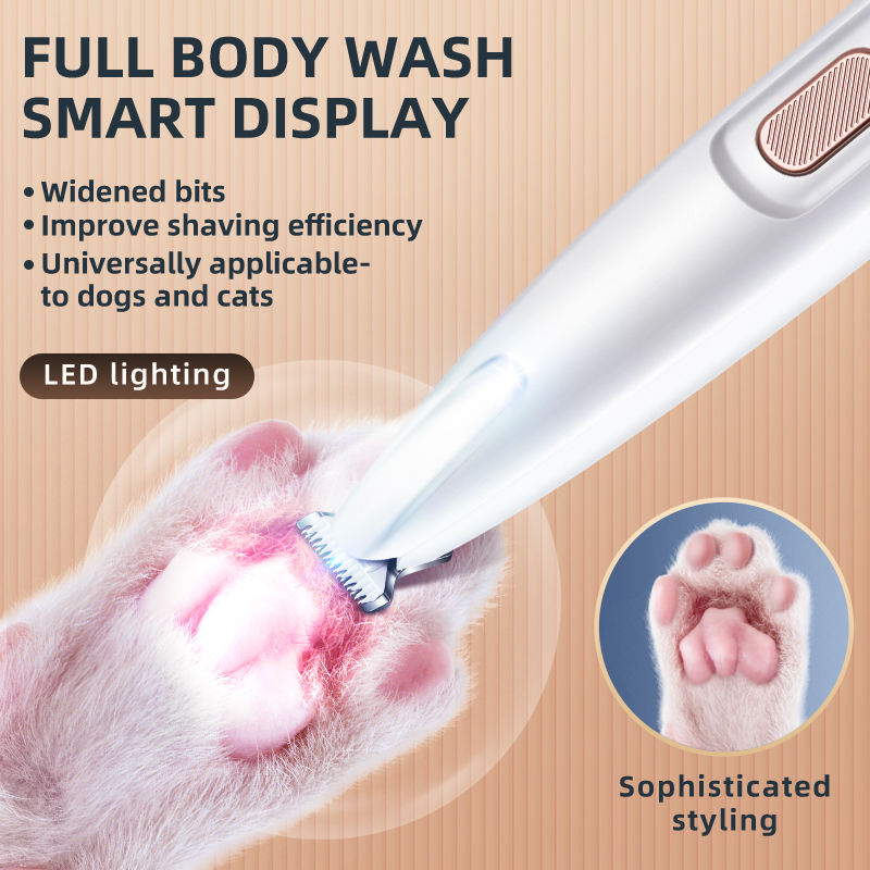 Waterproof Smart Display Pet Grooming Trimmer with LED Light