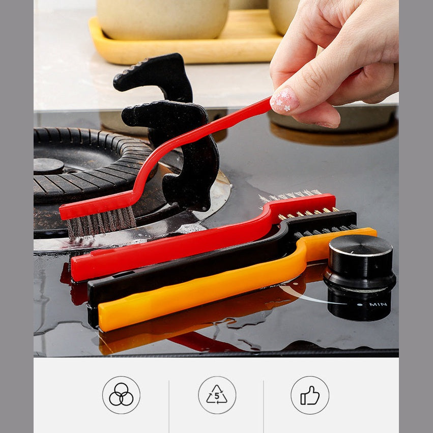 Gas Stove Cleaning Brushes (3 Pcs) , Nylon/Brass/Stainless Steel Wire Brushes for Cleaning - Medaid International