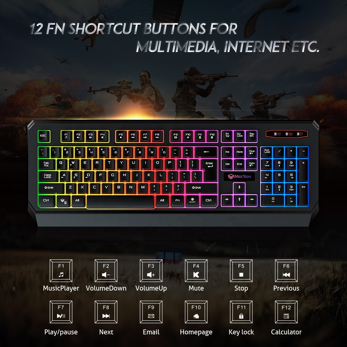 MEETION  Wired RGB Gaming Keyboard MT-K9320 - Medaid International