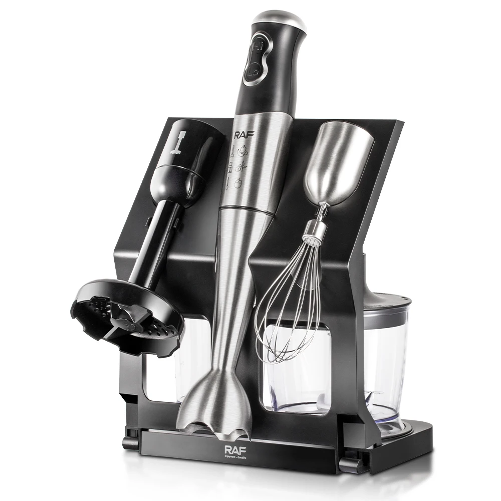 RAF 5 in 1 Stick Blender Set Vegetable Chopper Whisk Food Processor Immersion Hand Blender With Station R3004 - Medaid International
