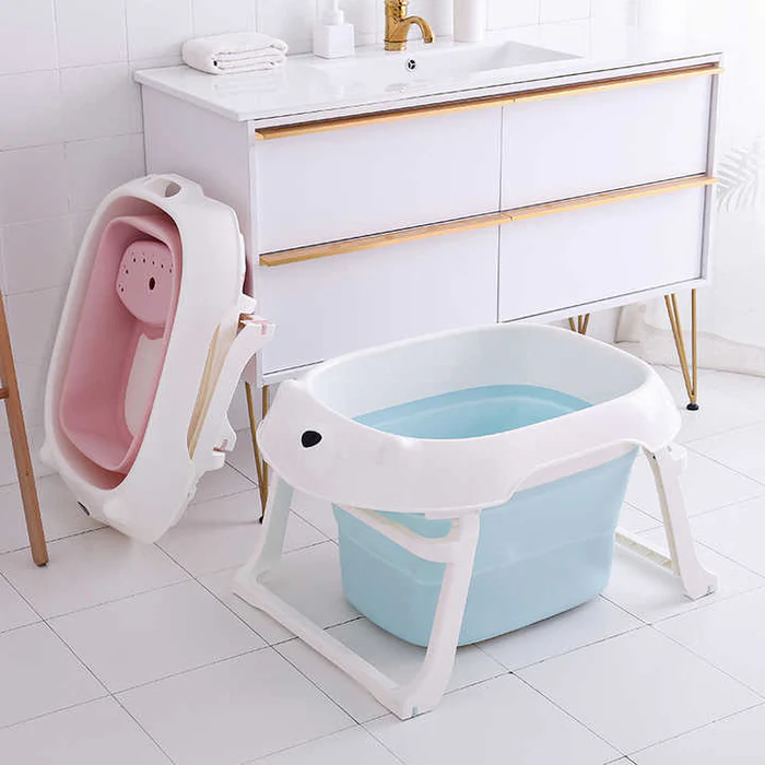 Foldable Baby Bath Tub with Bath Seat and Non-Slip Holder for Safety - Medaid International