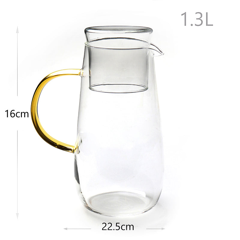 1300 ML, 2-Piece Heat-Resistant Borosilicate Glass Pitcher with Glass Cup - Medaid - Lebanon