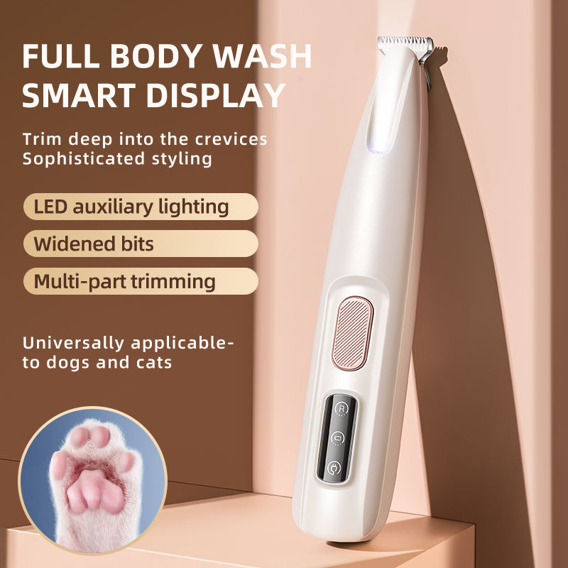 Waterproof Smart Display Pet Grooming Trimmer with LED Light