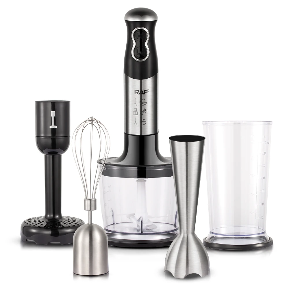 RAF 5 in 1 Stick Blender Set Vegetable Chopper Whisk Food Processor Immersion Hand Blender With Station R3004 - Medaid International