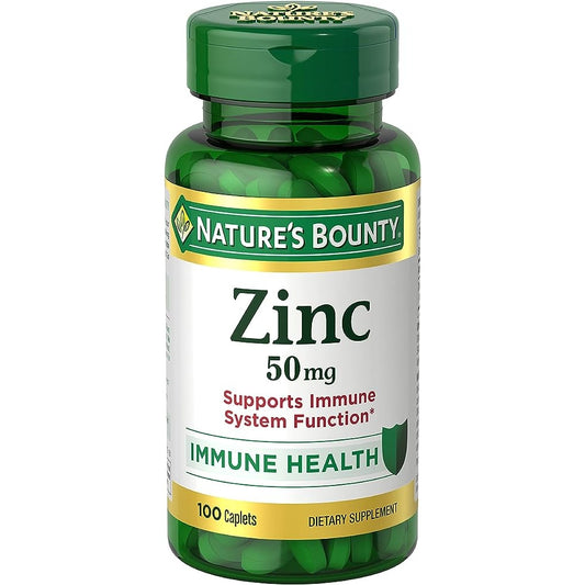 Nature's Bounty Zinc, Immune Support, 50 mg, Caplets, 100 Ct - Medaid - Lebanon