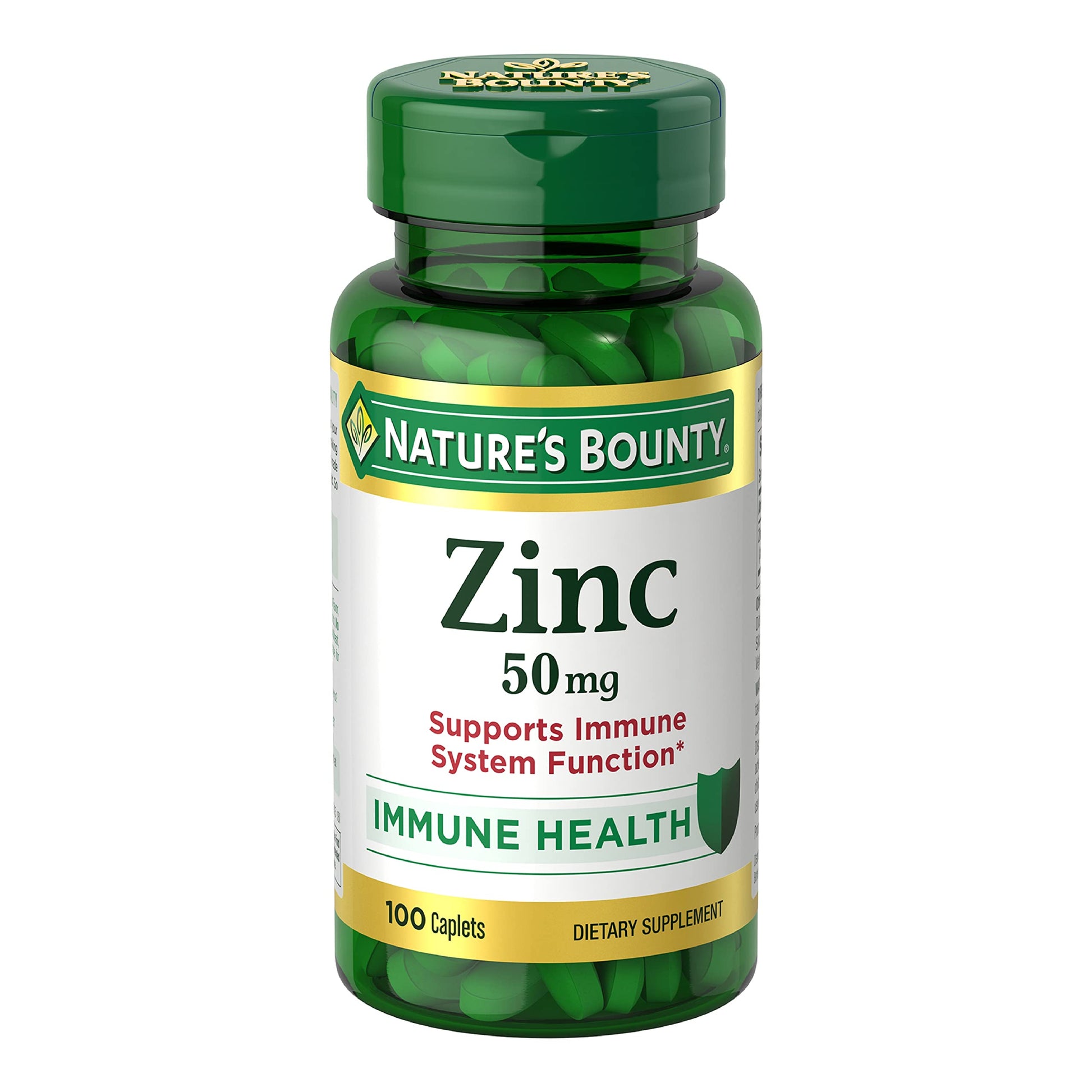 Nature's Bounty Zinc, Immune Support, 50 mg, Caplets, 100 Ct - Medaid - Lebanon