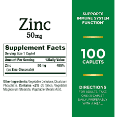 Nature's Bounty Zinc, Immune Support, 50 mg, Caplets, 100 Ct - Medaid - Lebanon