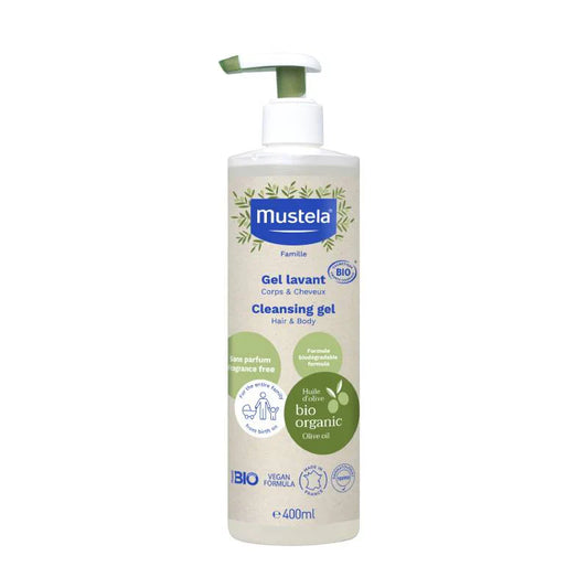 MUSTELA CERTIFIED ORGANIC CLEANSING GEL BODY & HAIR 400ML - Medaid International
