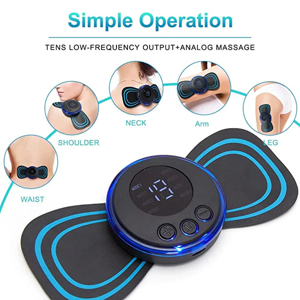 EMS Mini Portable Electric Neck, Back & Body Pain Relief Massager - Medaid International