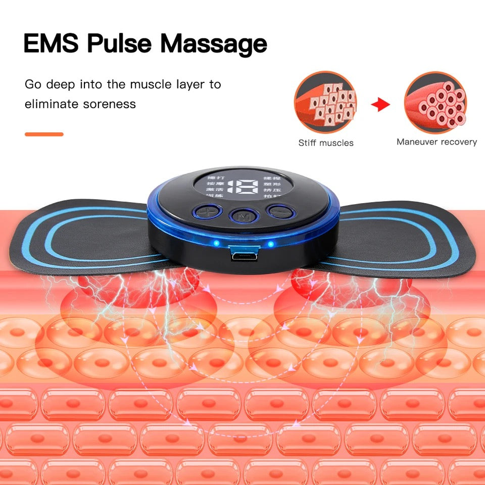 EMS Mini Portable Electric Neck, Back & Body Pain Relief Massager - Medaid International