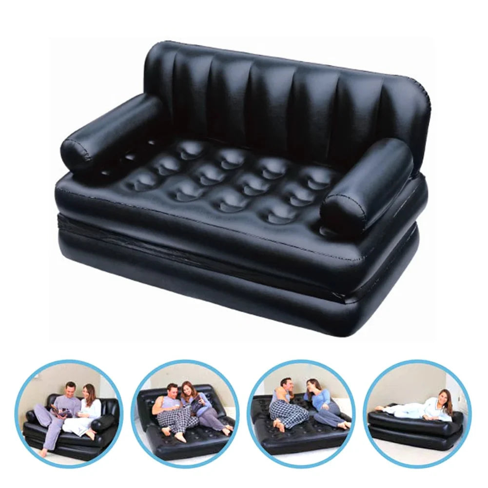 5-In-1 Double Multifunction Inflatable Fashion Air Sofa Queen Double Bed Mattress (L188 x
W152 x H64)cm - Medaid International