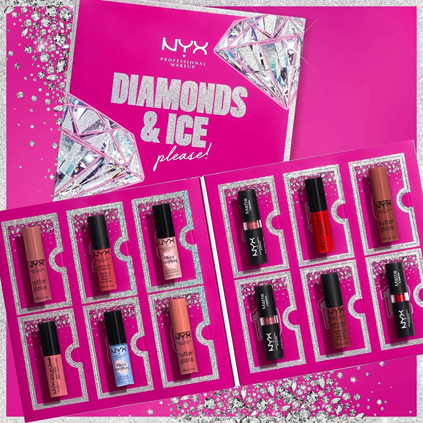 NYX PROFESSIONAL MAKEUP Diamonds & Ice please 12 DAY LIPSTICKS - Medaid International