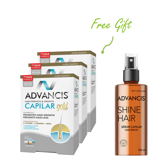 3-pack + Gift: Advancis Capilar Gold for Hair Strength & Growth - Medaid - Lebanon