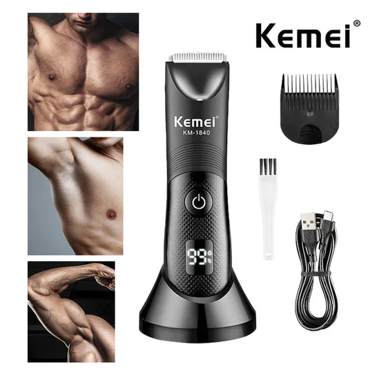 Waterproof Body Groomer With Skin Friendly Blades Kemei Hair Trimmer KM-1840 - Medaid International