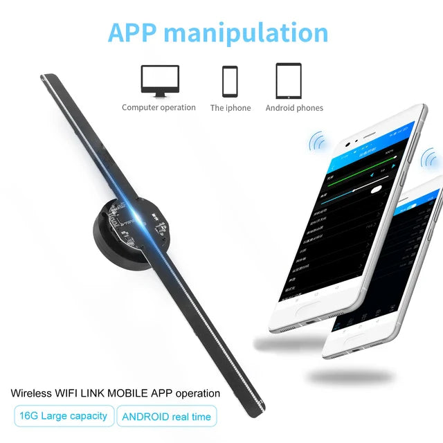 3D Holographic Projector Display Fan LED Hologram Player Lamp - Medaid International