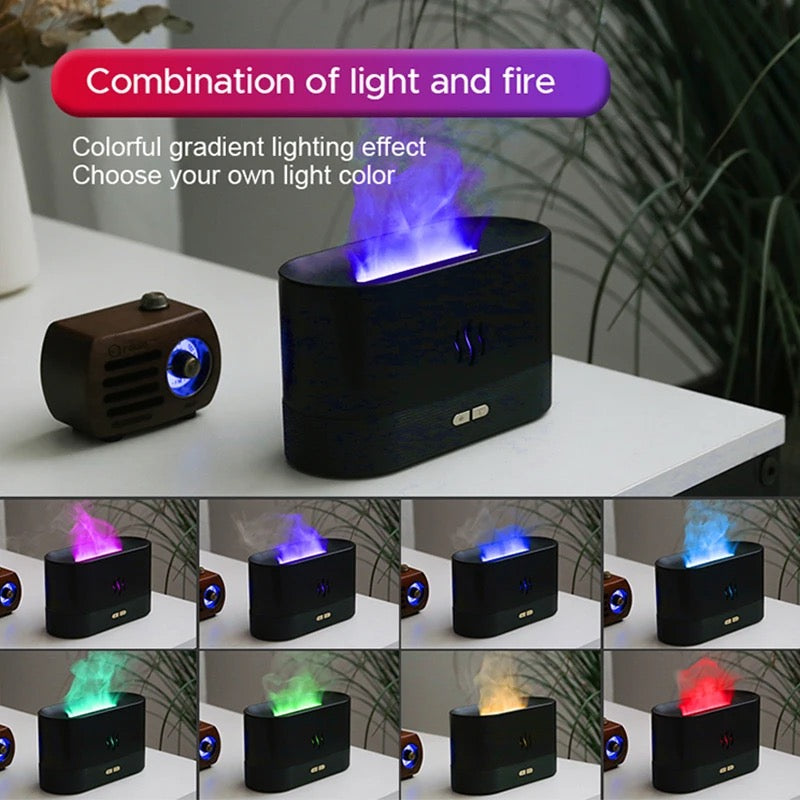 Rgb Flame Fire Humidifier Aromatherapy Diffuser - Medaid International