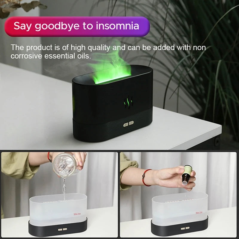 Rgb Flame Fire Humidifier Aromatherapy Diffuser - Medaid International