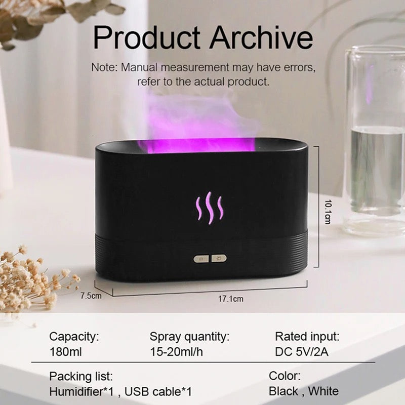 Rgb Flame Fire Humidifier Aromatherapy Diffuser - Medaid International