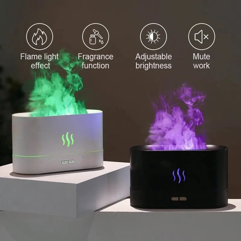 Rgb Flame Fire Humidifier Aromatherapy Diffuser - Medaid International