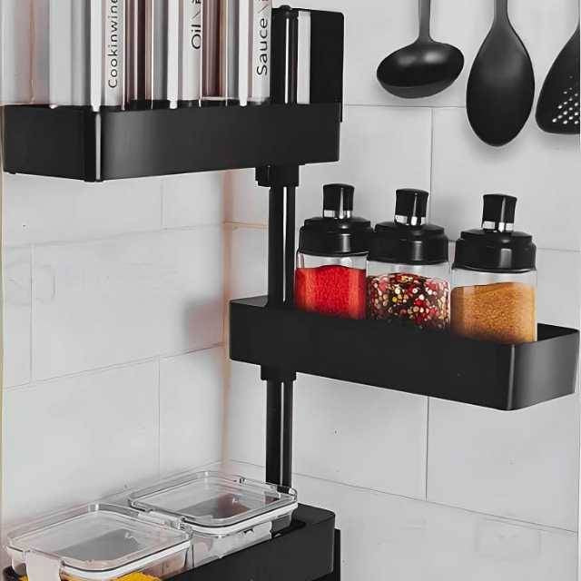 3 Tiered Wall Mounted Kitchen Storage Racks 180 Degree Rotatable For Spice - Medaid International