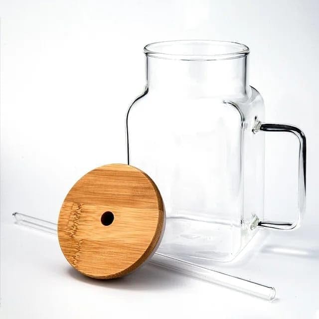 GLASS MUG WITH WOOD COVER kt1263 - Medaid International