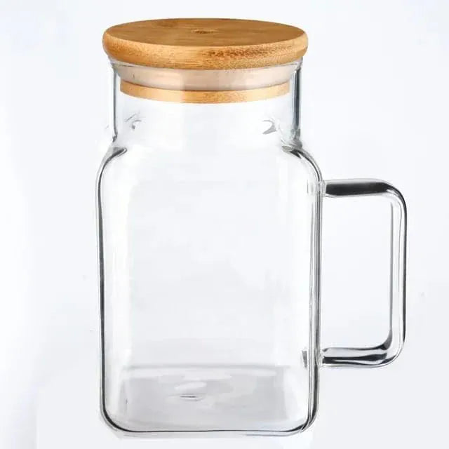 GLASS MUG WITH WOOD COVER kt1263 - Medaid International