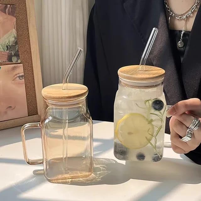 GLASS MUG WITH WOOD COVER kt1263 - Medaid International