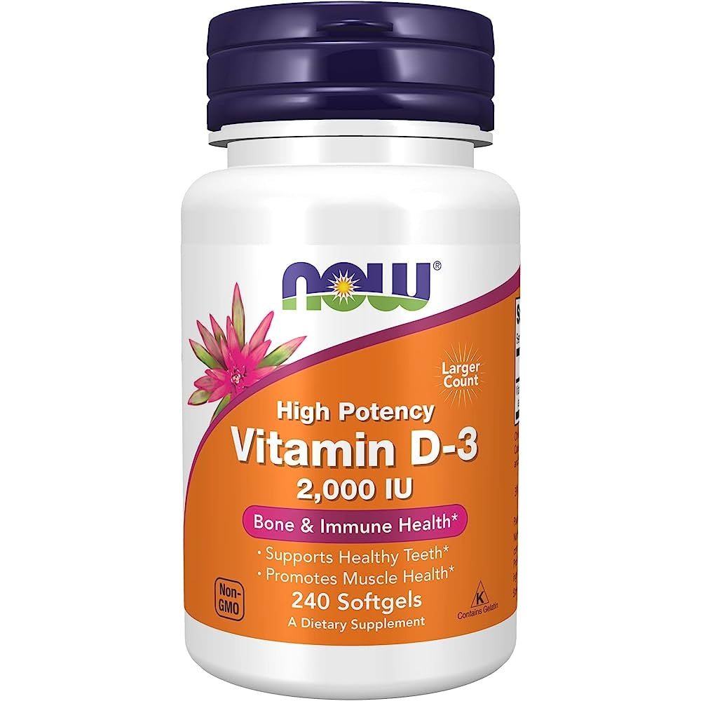 NOW Supplements, Vitamin D-3 2,000 IU, High Potency, Structural Support*, 30 Softgels - Medaid - Lebanon