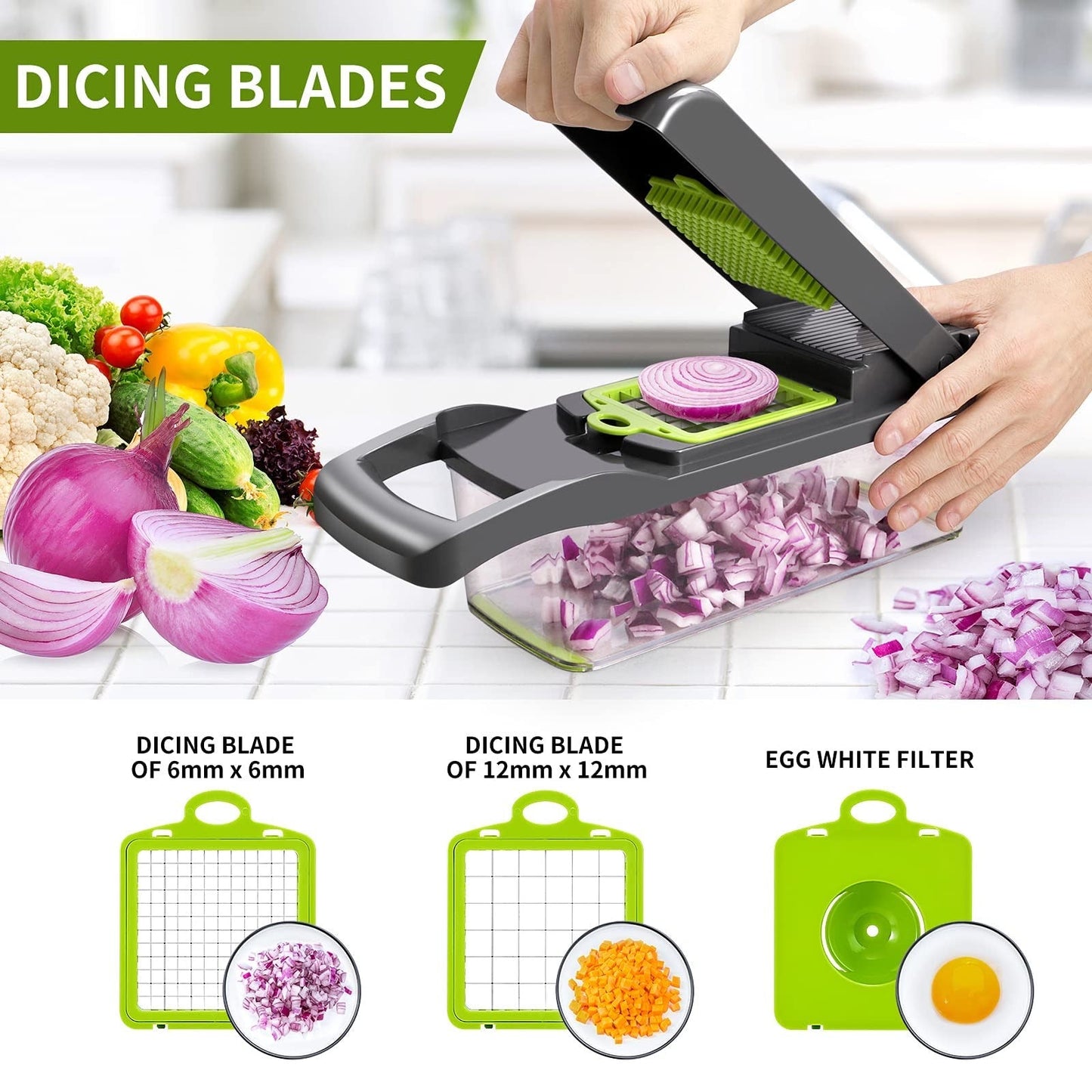 Multifunctional Vegetable Cutter Food Cutter Potato Cutter, Egg Separator Slicer - Medaid International